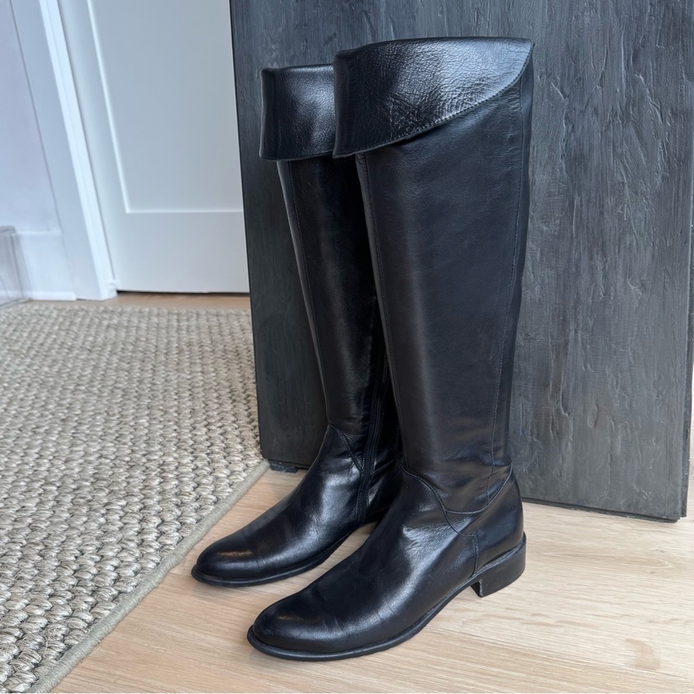 Black Knee-High Leather Boots